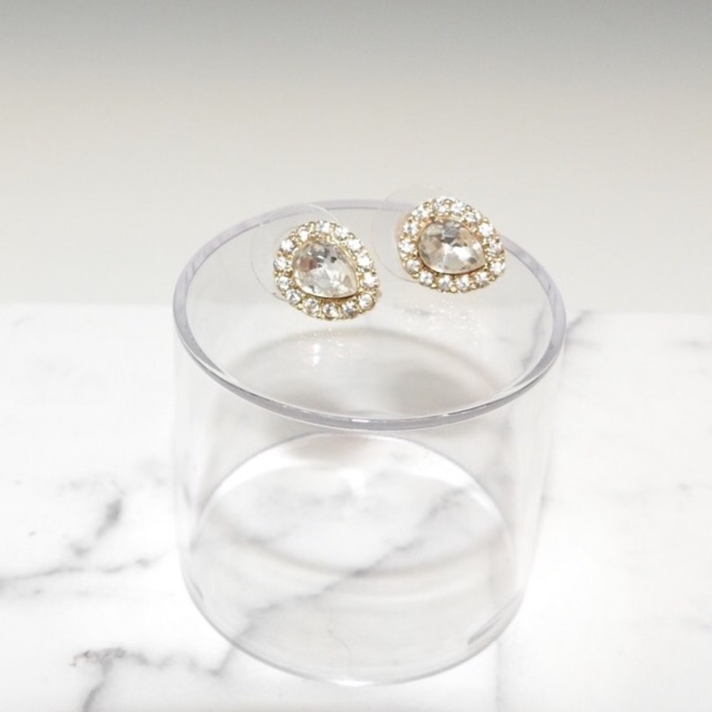 Pear Shaped Diamond-Look Earrings